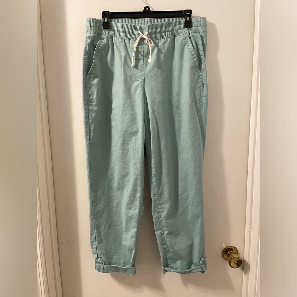 Talbots Sage Green Drawstring Cuff Pullon Pants S… - image 1